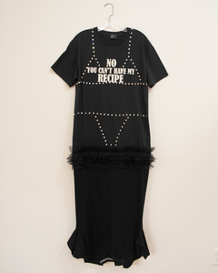upcycled t-shirt maxi dress black sustainable