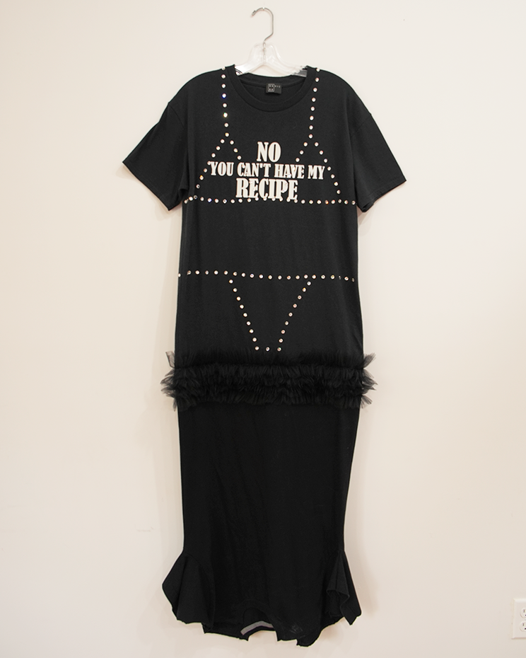upcycled t-shirt maxi dress black sustainable