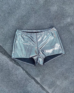 silver boy short, silver booty short, silver shorts women, silver boyshort