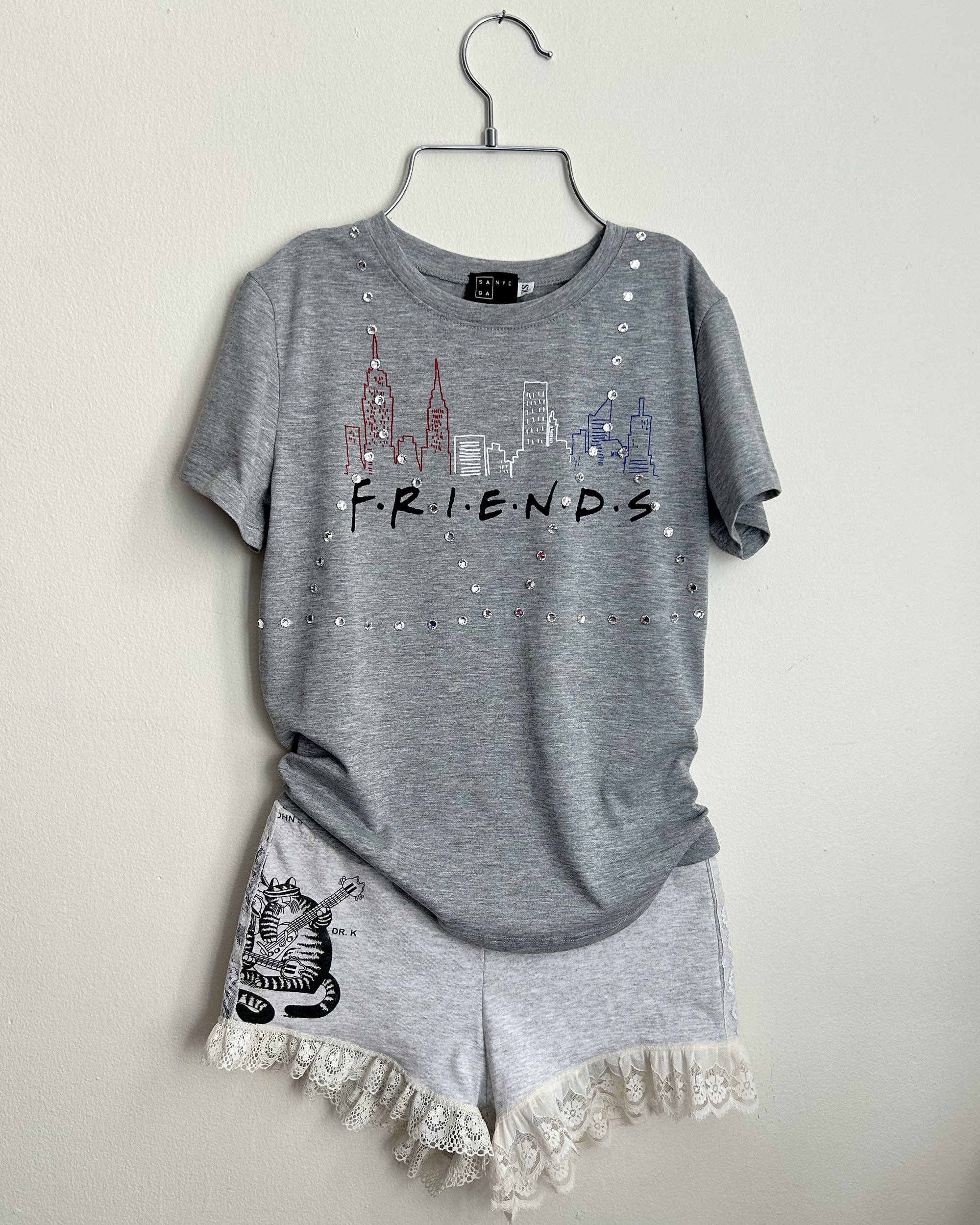 Rhinestoned Friends Tee X-Small