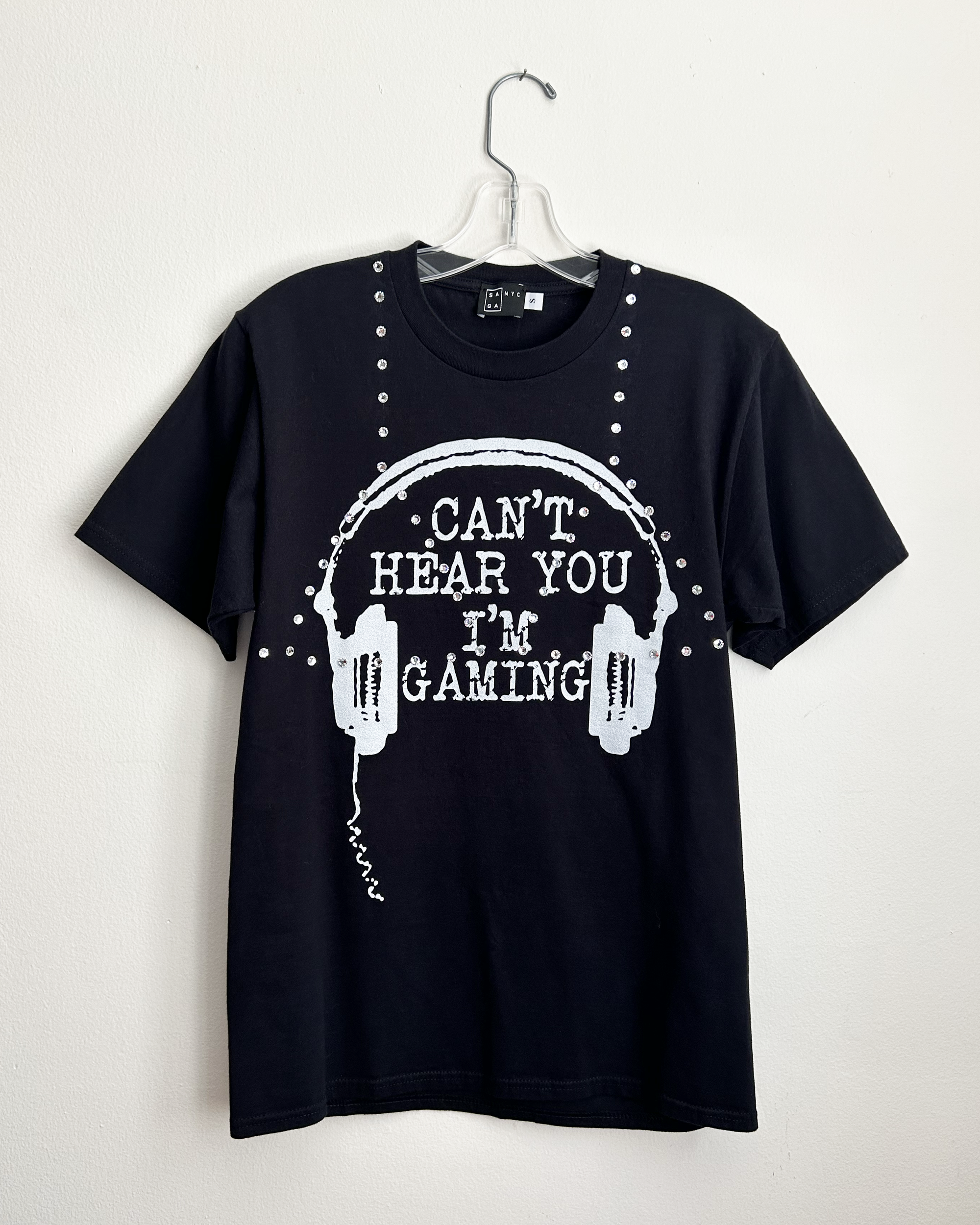 Rhinestoned Gaming Tee Small