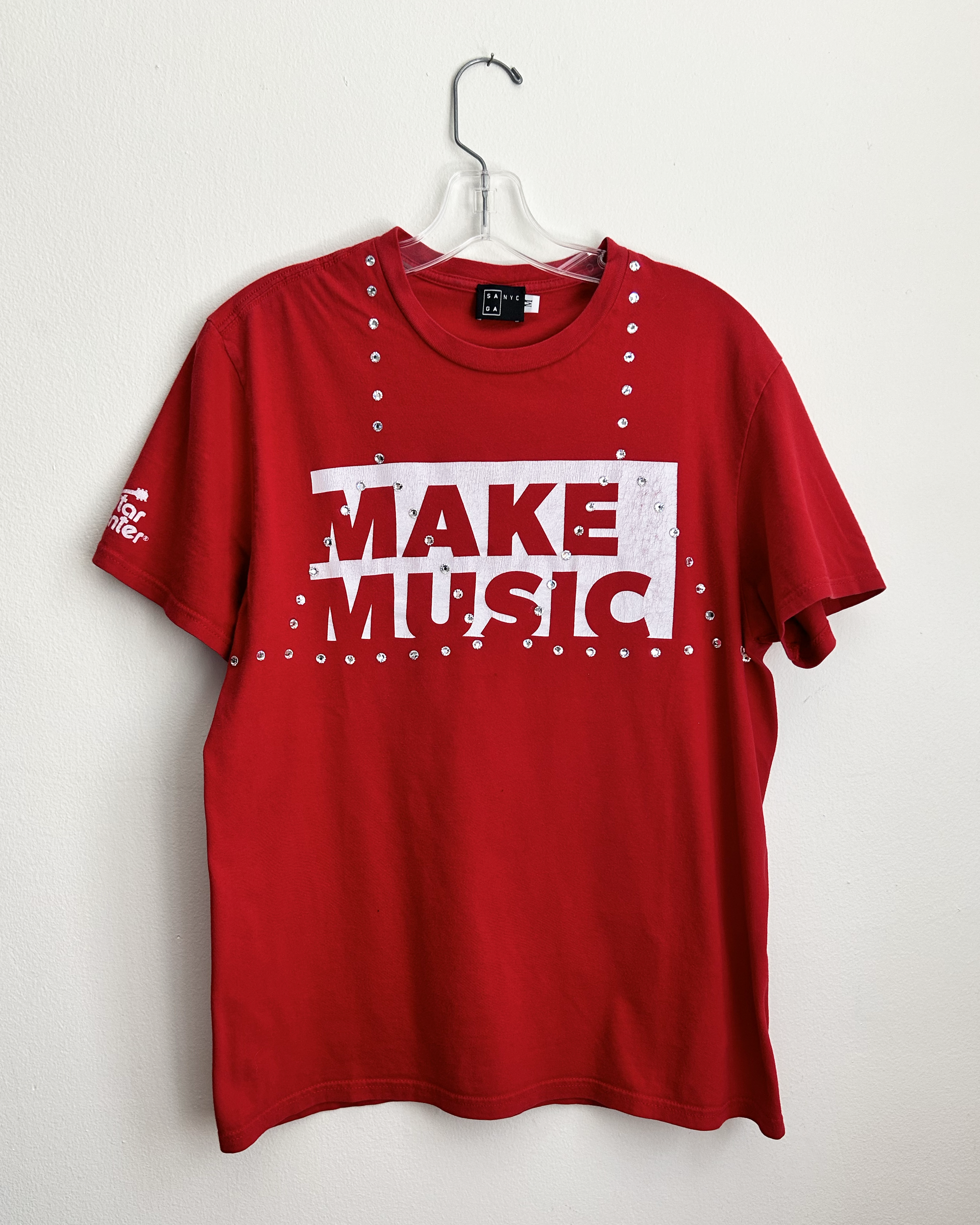 Rhinestoned Music Tee Medium
