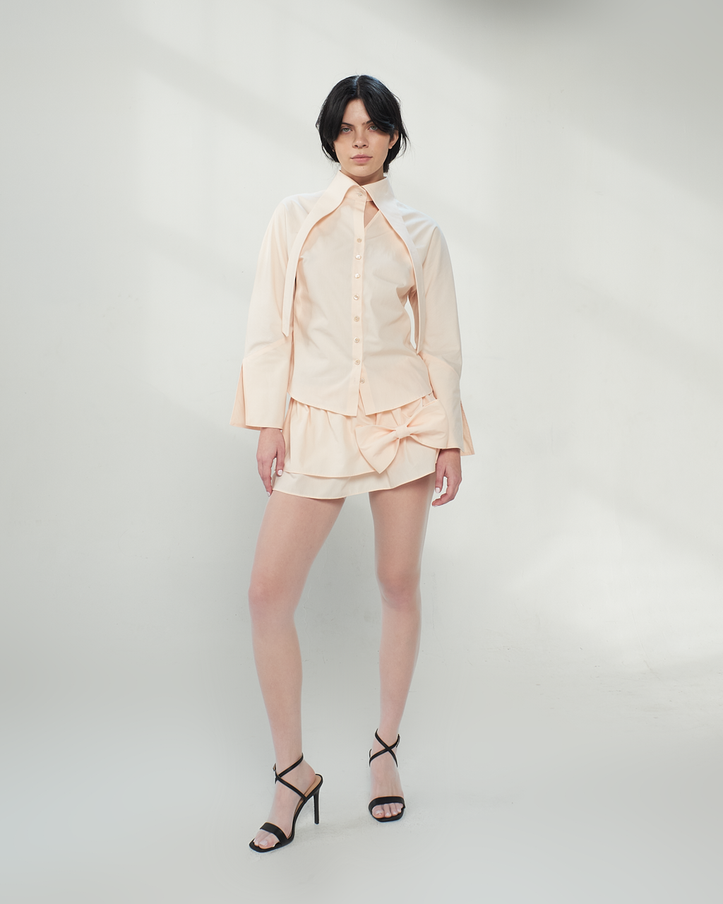 light pink button up womens shirt, button down womens cotton shirt, handmade, sustainable, nyc